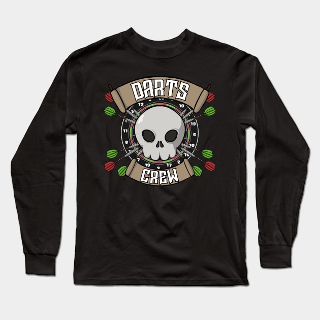 Darts crew Jolly Roger pirate flag Long Sleeve T-Shirt by RampArt